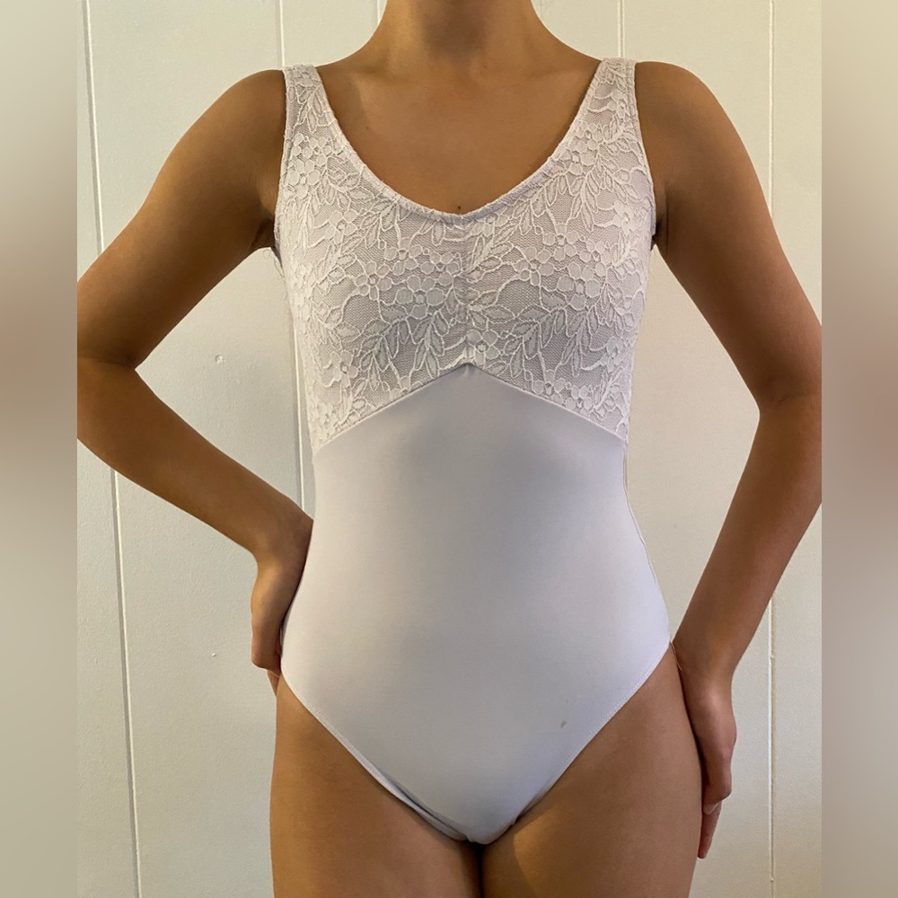 Women’s White Classy Ballet Leotard